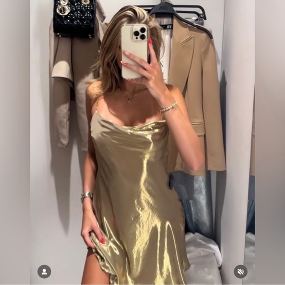 Zara METALLIC RHINESTONE STRAPPY MINI DRESS - Picture 12 of 16